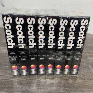 8 Scotch T-120 VHS HS Blank Tapes Sealed New!